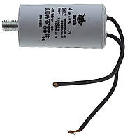Конденсатор JYUL CBB-60L 4мкф - 450 VAC болт + провода (30*59 mm)