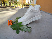 Кроссовки женские Hengji зимние кожаные белые 39 (24,0 см) размер