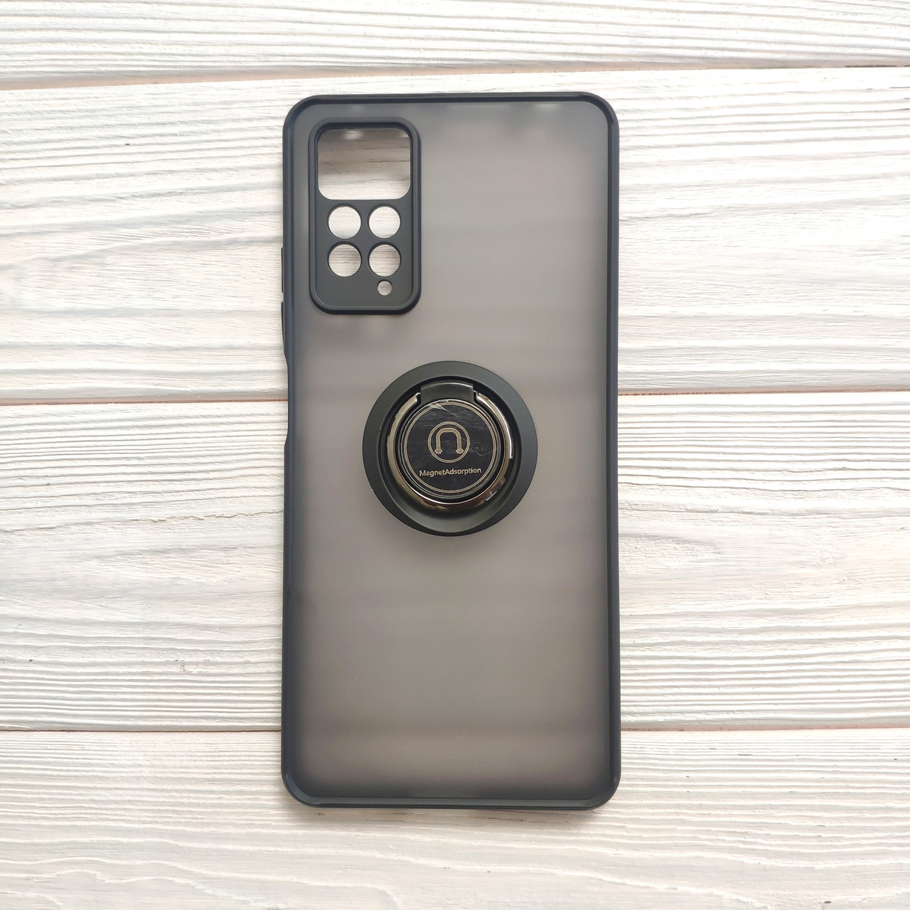 Чохол Armor Ring для Xiaomi Redmi Note 12 4G протиударний з кільцем Чорний, фото 1