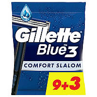Одноразовые станки для бритья мужские Gillette Blue 3 Comfort Slalom 12 штук