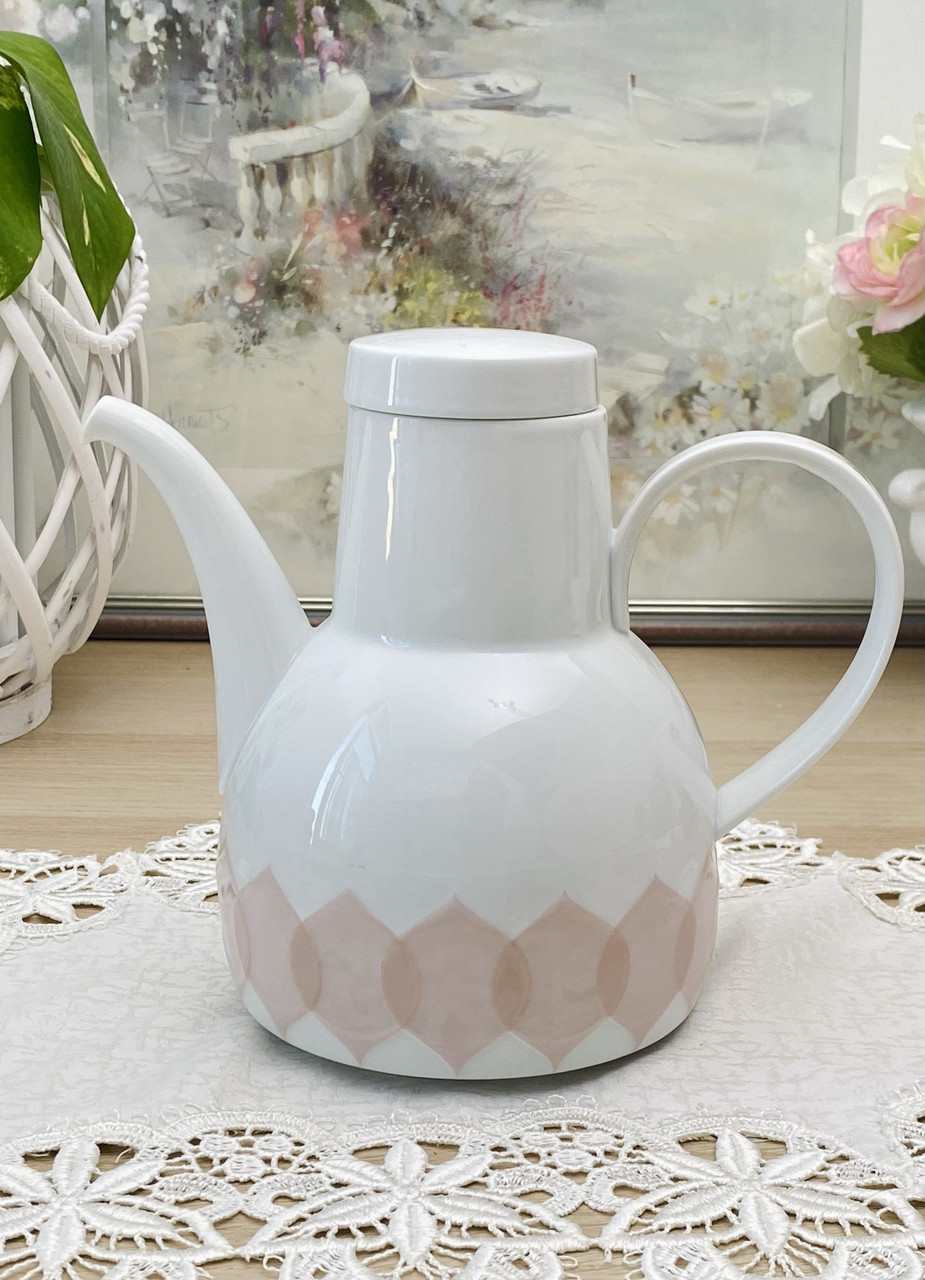 Порцеляновий заварювальний чайник, кавник, кавник від Rosenthal, серія Lotus, Німеччина, вінтаж