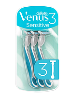 Одноразові станки для гоління жіночі Gillette Venus 3 Sensitive 3 штуки