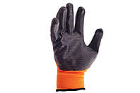 Перчатки Mastertool - с нитриловым покрытием, ребристые 10" (оранж-серые) 12 шт.
