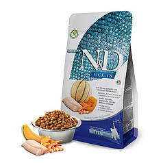 Беззерновий корм для кошенят Farmina N&D Ocean з тріскою, креветками, гарбузом і динею