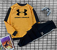 Спортивный костюм мужской Under Armour желтый бирюзовый | осенний весенний демисезонный | Свитшот + Брюки