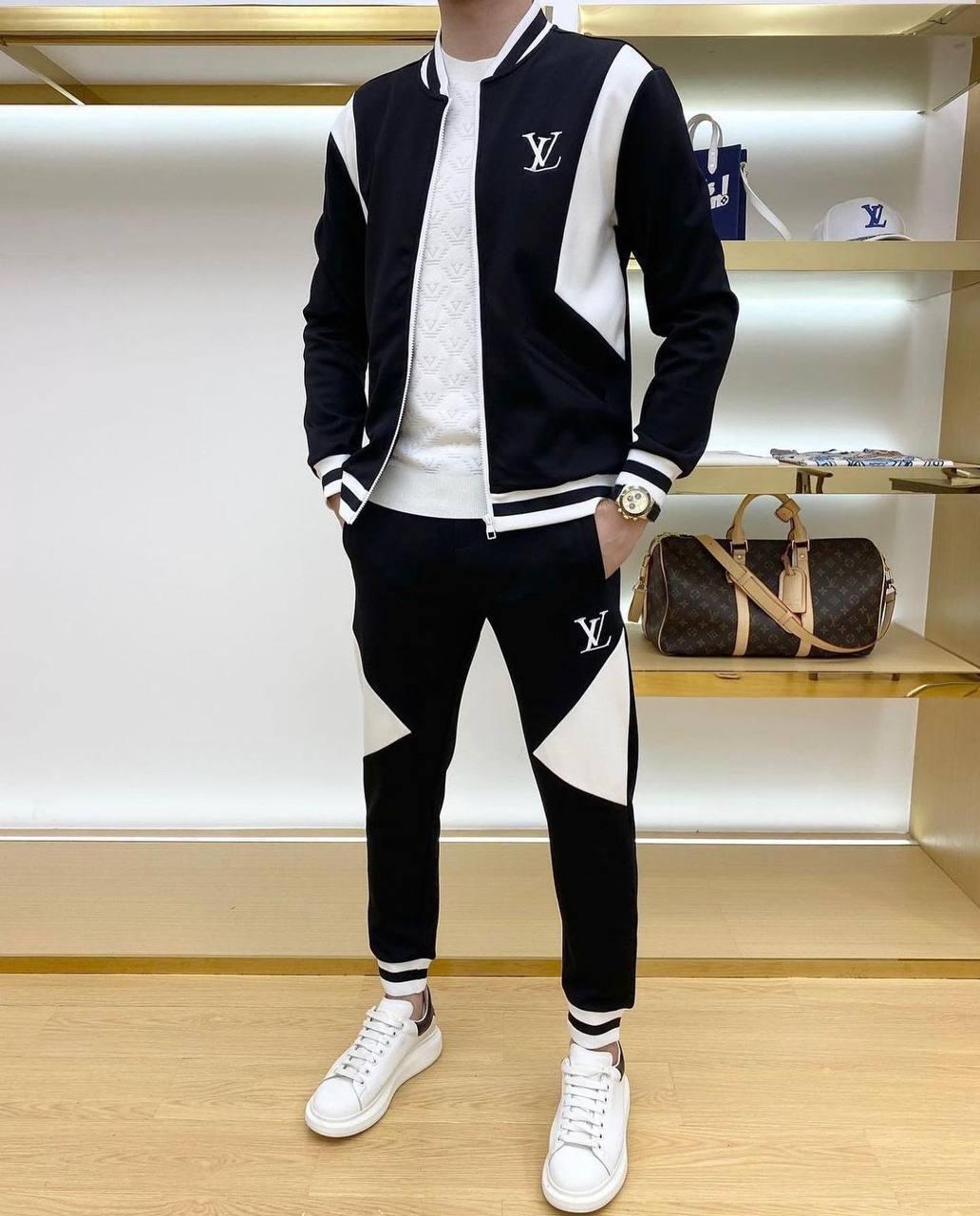 Чоловічий спортивний костюм Louis Vuitton M1666 чорний L, XL, фото 1
