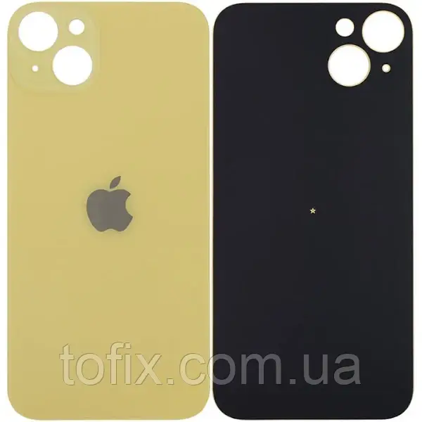 Задня панель корпусу (кришка акумулятора) iPhone 14 Plus (великий отвір) оригінал, Жовтий