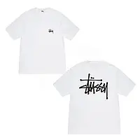 Біла футболка Stussy Two-sides Logo футболки Стассі Стуссі унісекс