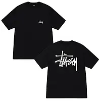 Черная футболка Stussy Two-sides Logo унисекс футболки Стасси Стусси