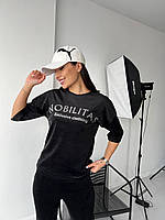 Костюм спортивный женский NOBILITAS черный 42 - 60 велюр плюш (арт.23005 )
