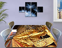 Виниловая наклейка на стол Золото Востока самоклеющаяся декоративная пленка, абстракция, золотой 60 х 100 см