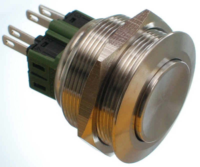 Кнопка антивандальная d32mm різьблення 28mm h33mm 4 контакти