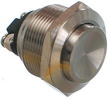 Кнопка антивандальная d25mm різьблення 22mm h29mm 2 контакти під гвинт