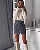 Жіноча спідниця міні оригінального крою з накладними кишенями спереду, фото 4