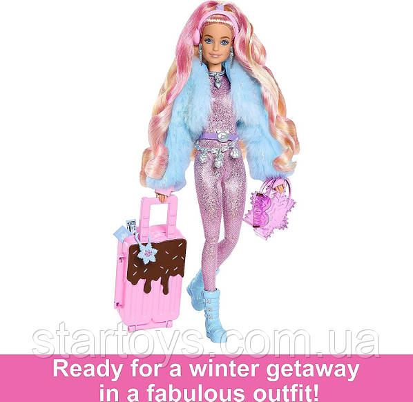 Play Video Barbie Extra Fly Doll with Snow Themed Travel HPB16 1974133160