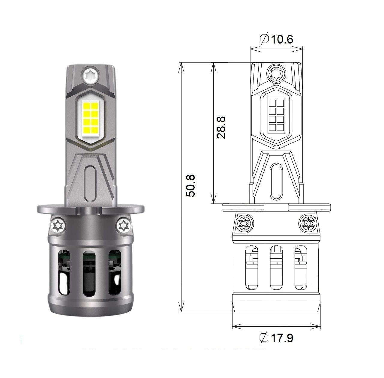 Комплект світлодіодних ламп Qline SA H3 52 W 6000 K Qline (Small Active)