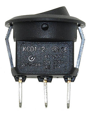 Тумблер круглий 3 положення 3 контакти d23 mm 6A, фото 1