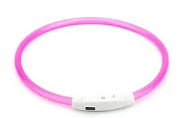 Нашийник USB для собак, що світиться / Нашийники з підсвічуванням 35 см Рожевый