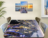 Виниловая наклейка на стол мегаполис вечером декоративная пленка самоклеющаяся 60 х 100 см
