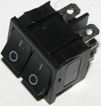 Тумблер подвійний 2 положення 6 контактів 21*25 mm 6A, фото 1