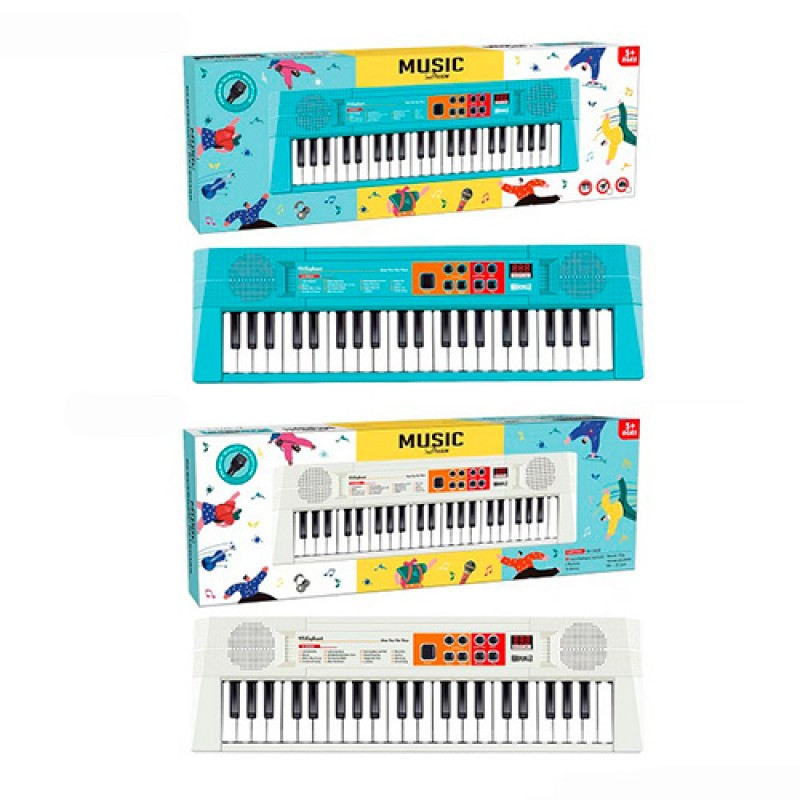 Синтезатор дитячий BX-1683-1683B, 48 см, 44 клавіші, демо, мікрофон, запис