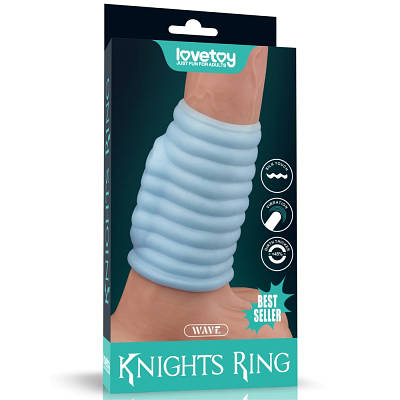 Насадка на пінис Lovetoy Vibrating Wave Knights Ring Blue