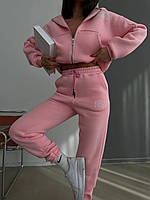 Женский теплый спортивный костюм с молнией и капюшоном 3 цвета размеры 42-46