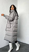 Женский длиный пуховик куртка зимняя