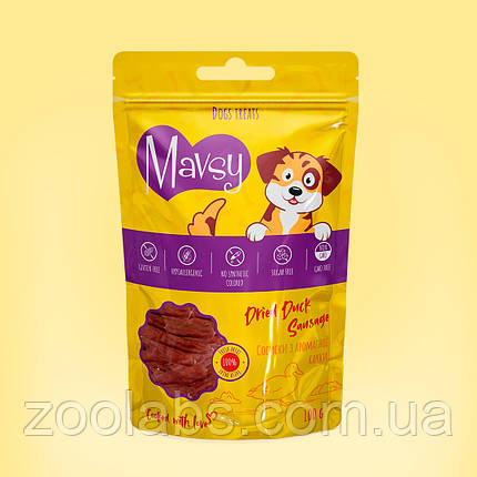 Ласощі для собак Mavsy ароматны ковбаски з качки | Mavsy Dried Duck Sausage 100 грам, фото 1