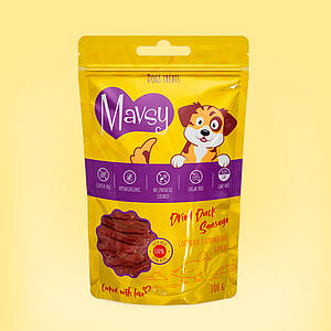 Ласощі для собак Mavsy ароматны ковбаски з качки  | Mavsy Dried Duck Sausage 100 грам