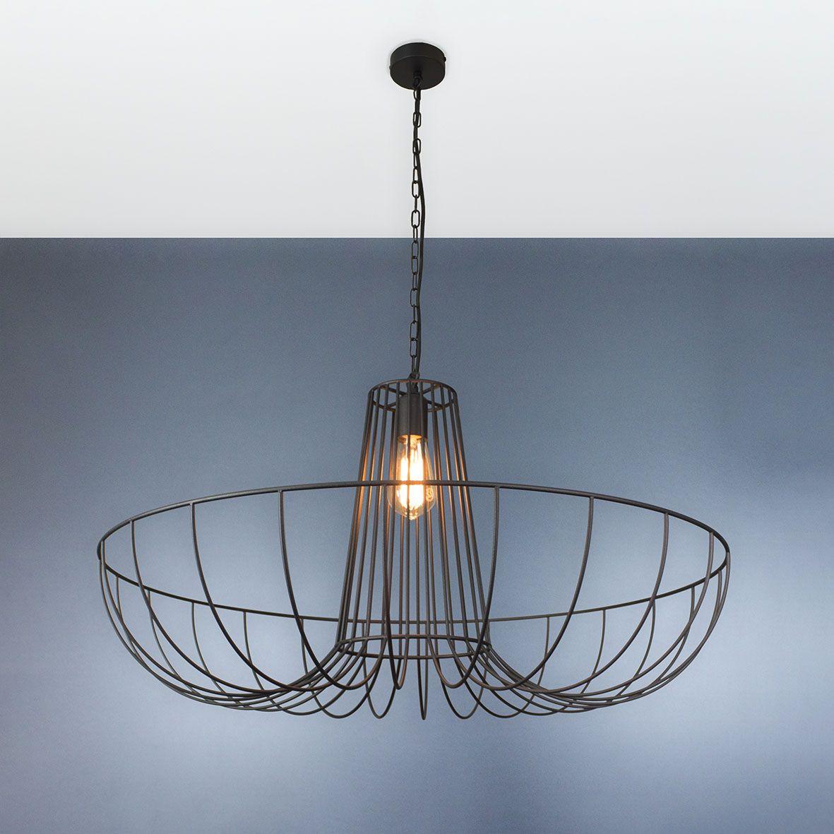 Люстра-підвіс металева чорна на 1 лампу Е27 80х165 см