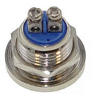 Кнопка антивандальная d18mm різьблення 12mm h17mm 2 контакти під гвинт, фото 5