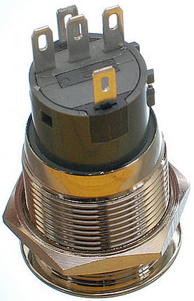 Кнопка антивандальная d22mm різьблення 19mm h32mm 5 контактів індикація, фото 3