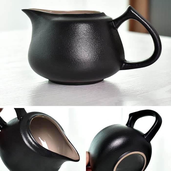 Набор для китайской чайной церемонии в коричневой сумке на 4 персоны, черный цвет посуды - серия Циндао - фото 3 - id-p1974176637