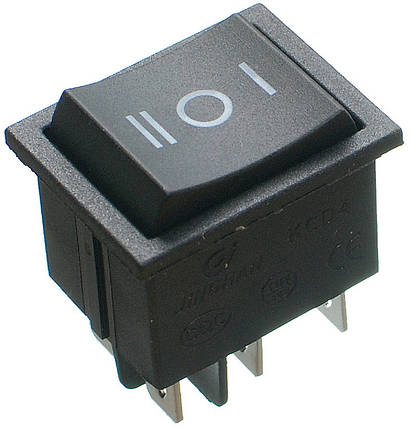 Тумблер 3 положення 6 контактів 25*32 mm 16A, фото 1