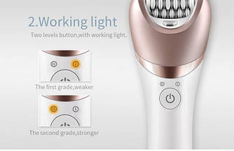 Електричний епілятор універсальний Gemei GM-7003 5 в 1 масажер тример пемза пілінг, фото 2