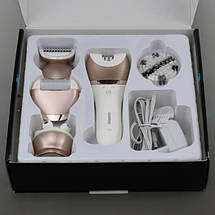 Електричний епілятор універсальний Gemei GM-7003 5 в 1 масажер тример пемза пілінг, фото 3