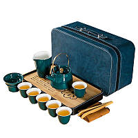 Набор для чайной церемонии Emerald Night в кейсе с чабанью на 6 персон, изумрудный цвет
