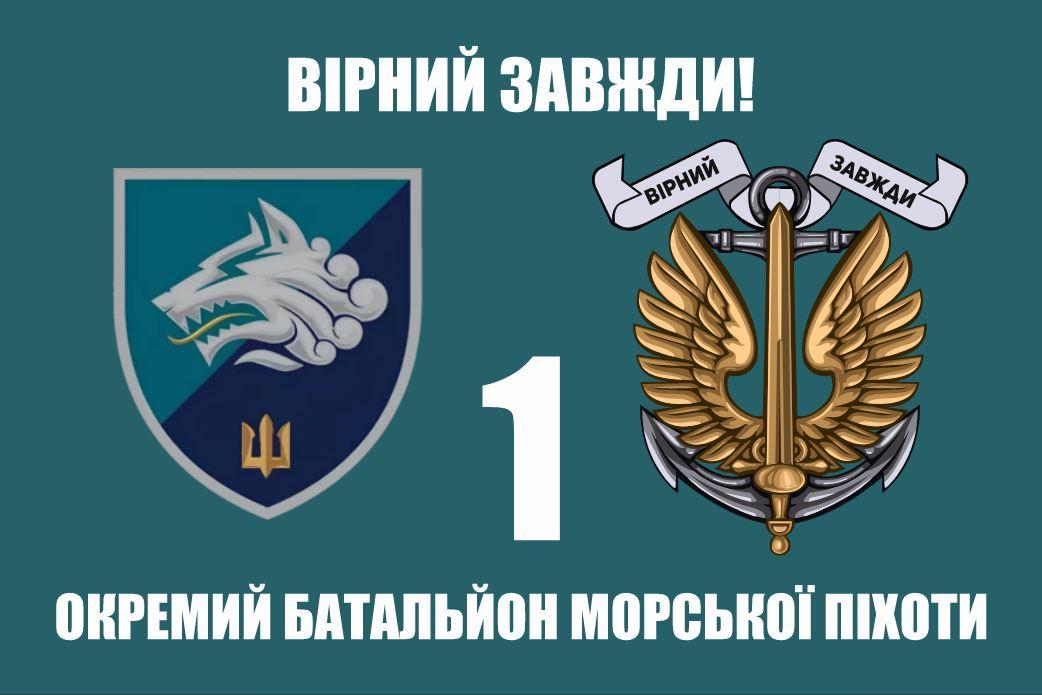 Прапор 1 ОБМП Окремий батальйон морської піхоти, 120х80 см, фото 1