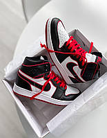 Nike Air Jordan 1 Retro Mid Black White Red хорошее качество кроссовки и кеды хорошее качество Размер 45
