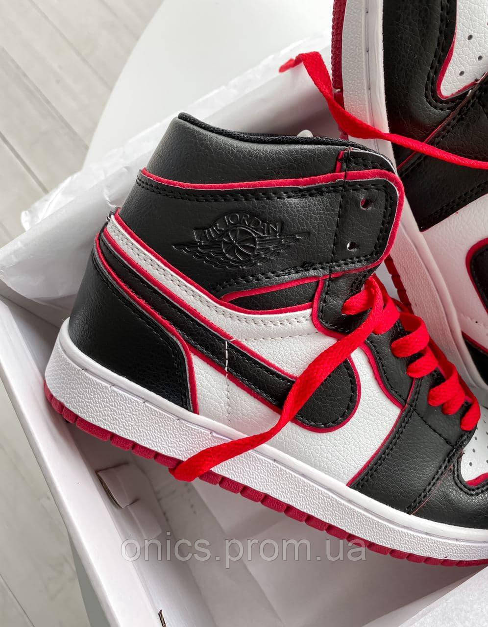 Nike Air Jordan 1 Retro Mid Black White Red хорошее качество кроссовки и кеды хорошее качество Размер 45 - фото 3 - id-p1966802085