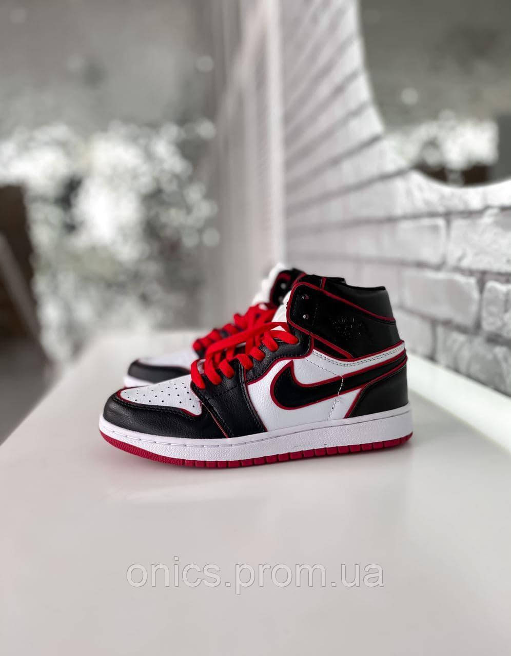 Nike Air Jordan 1 Retro Mid Black White Red хорошее качество кроссовки и кеды хорошее качество Размер 45 - фото 4 - id-p1966802085