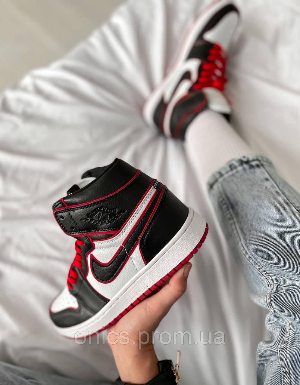 Nike Air Jordan 1 Retro Mid Black White Red хорошее качество кроссовки и кеды хорошее качество Размер 45 - фото 6 - id-p1966802085