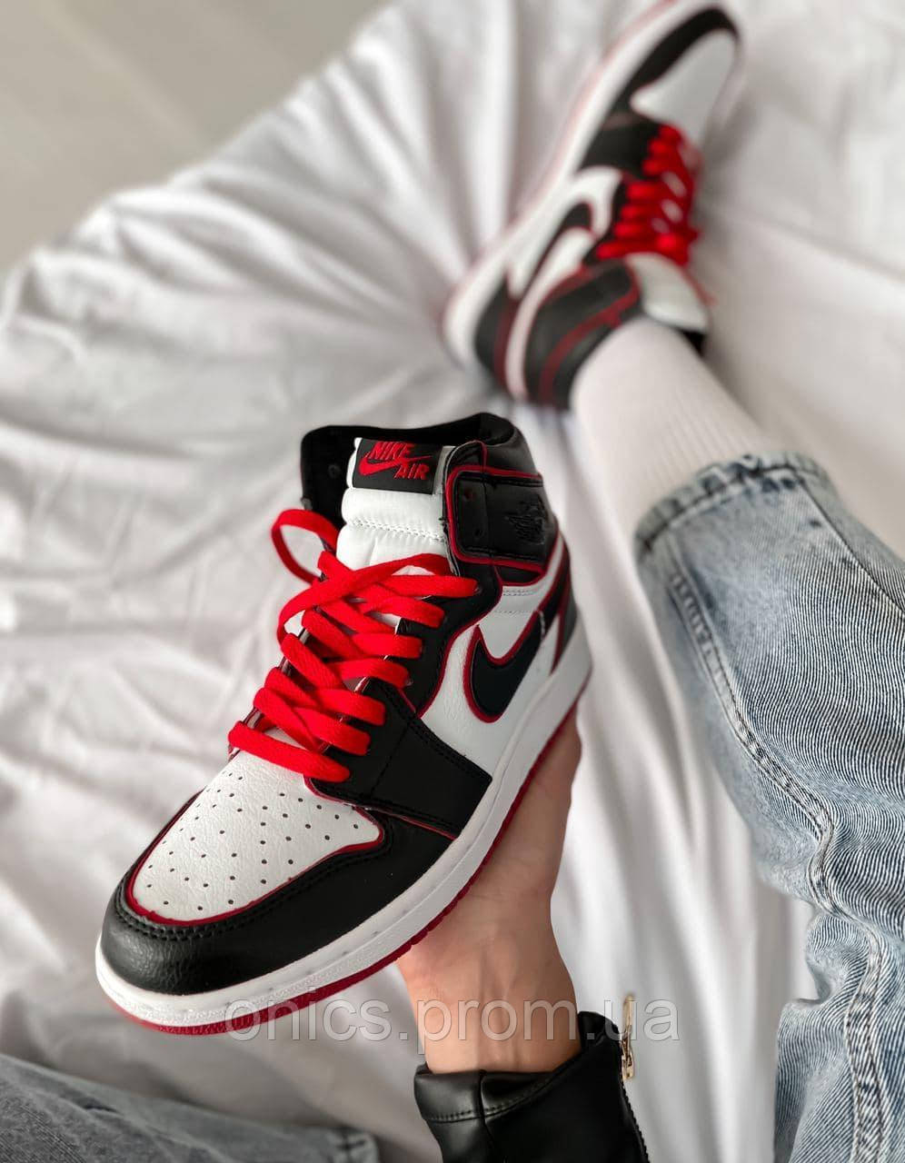Nike Air Jordan 1 Retro Mid Black White Red хорошее качество кроссовки и кеды хорошее качество Размер 45 - фото 7 - id-p1966802085