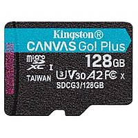 Карта пам'яті Kingston Canvas Go! Plus A2 V30 UHS-I U3 128 GB microSDXC Class 10 SD адаптер (SDCG3/128GBSP)