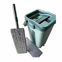Швабра-ледар з відром комплект Scratch Cleaning Mop 8л з автоматичним віджиманням, світло-зелений, фото 2