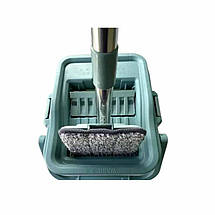 Швабра-ледар з відром комплект Scratch Cleaning Mop 8л з автоматичним віджиманням, світло-зелений, фото 3