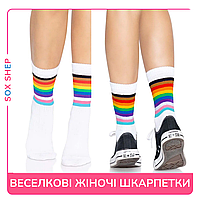 Веселкові жіночі шкарпетки Leg Avenue Pride crew socks Rainbow