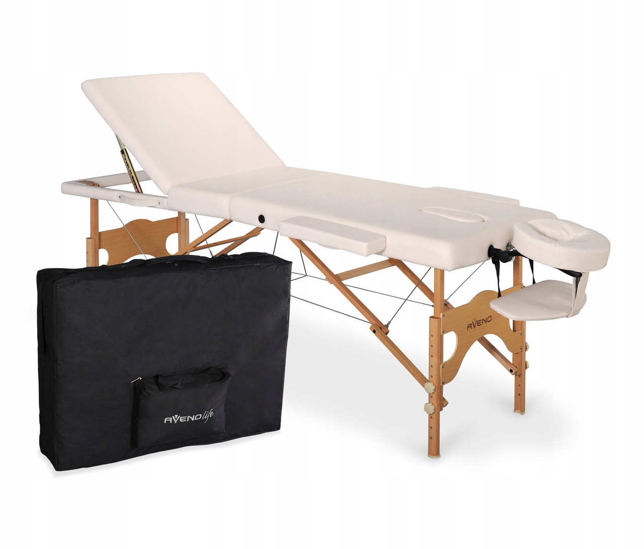 Дерев'яний складаний масажний стіл Aveno Life бежевий, фото 1