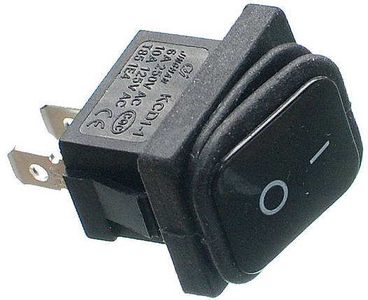 Тумблер 2 положення 2 контакти 18*23 mm з пильовиком 6A, фото 1
